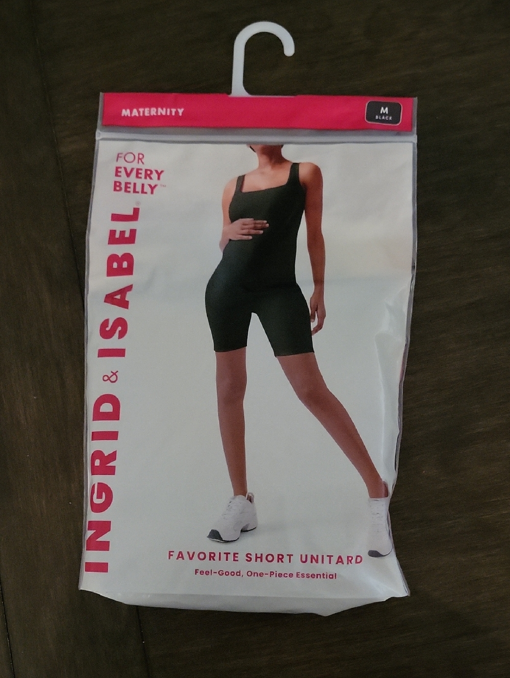 Ingrid & Isabel Black Maternity Favorite Short Unitard